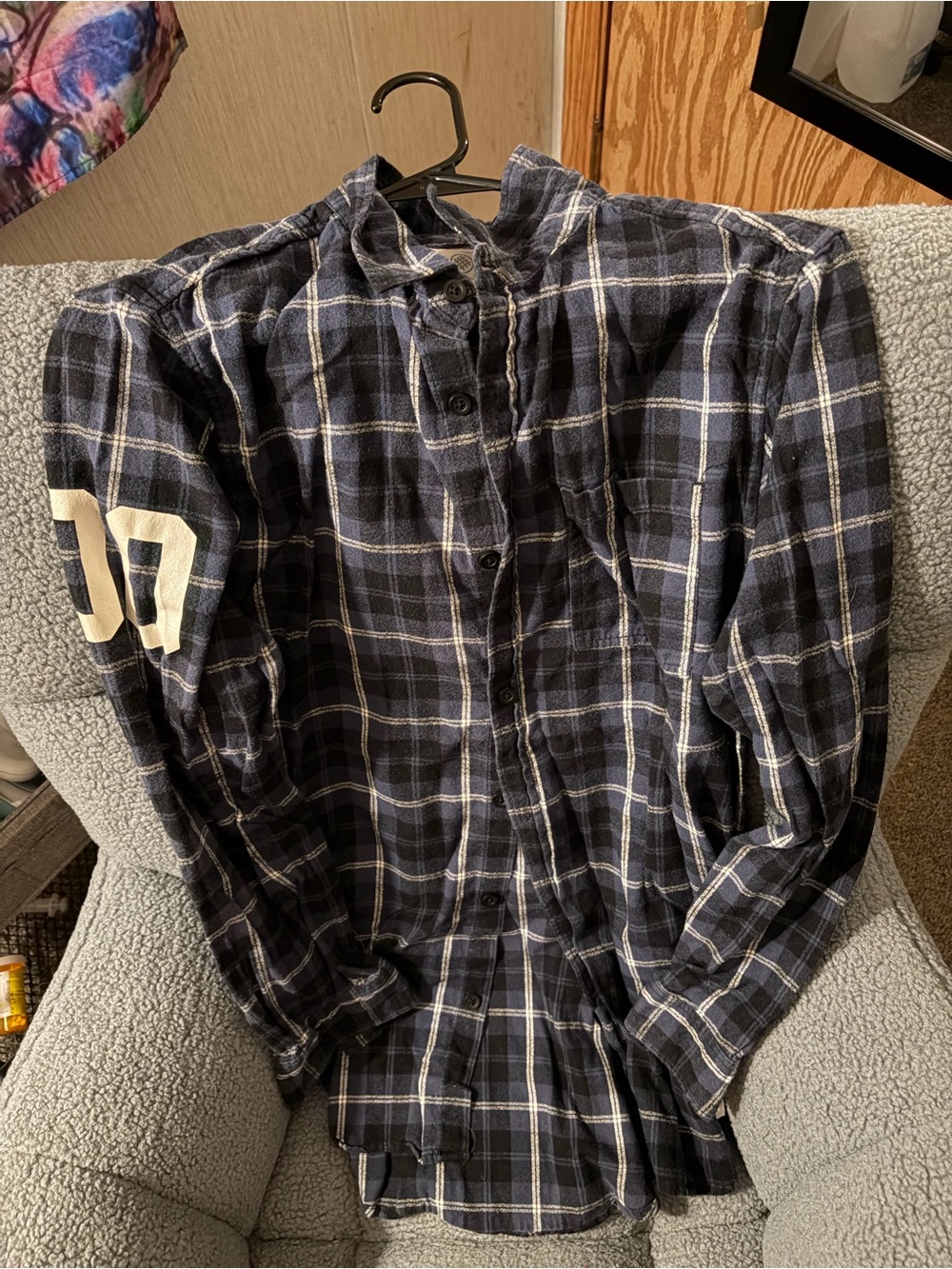 on the byas Navy and White Plaid Button-Down Shirt